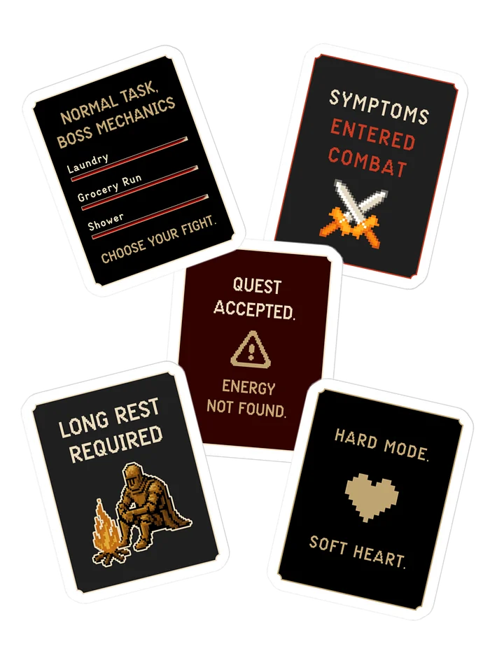 Spoonie Gamer Sticker Pack | Chronic Illness Vinyl Decal Sheet product image (1)
