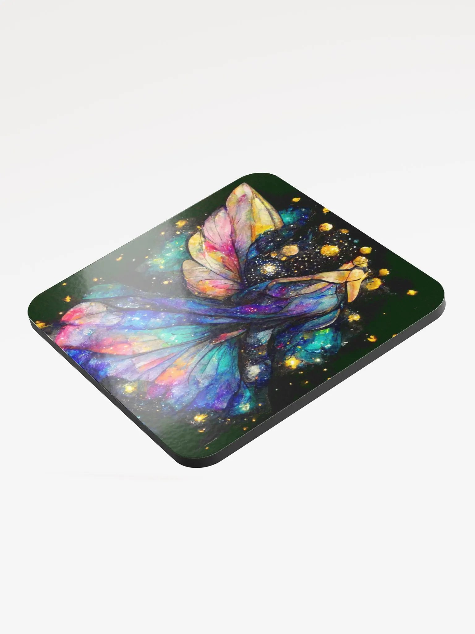 Cosmic Wings Glossed Cork Coaster product image (3)