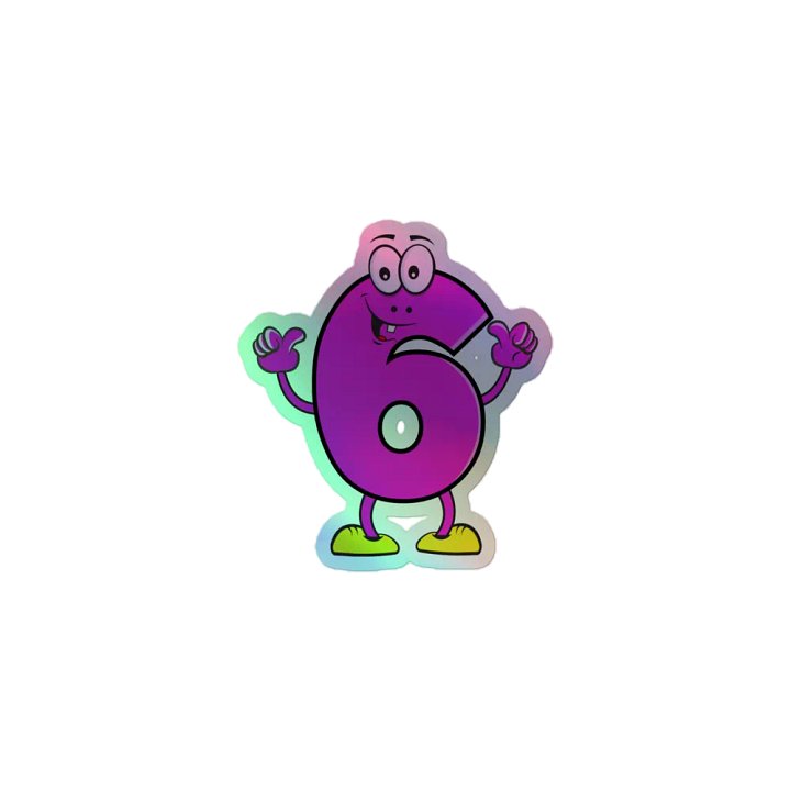 Number 6 Holographic Sticker Set product image (1)
