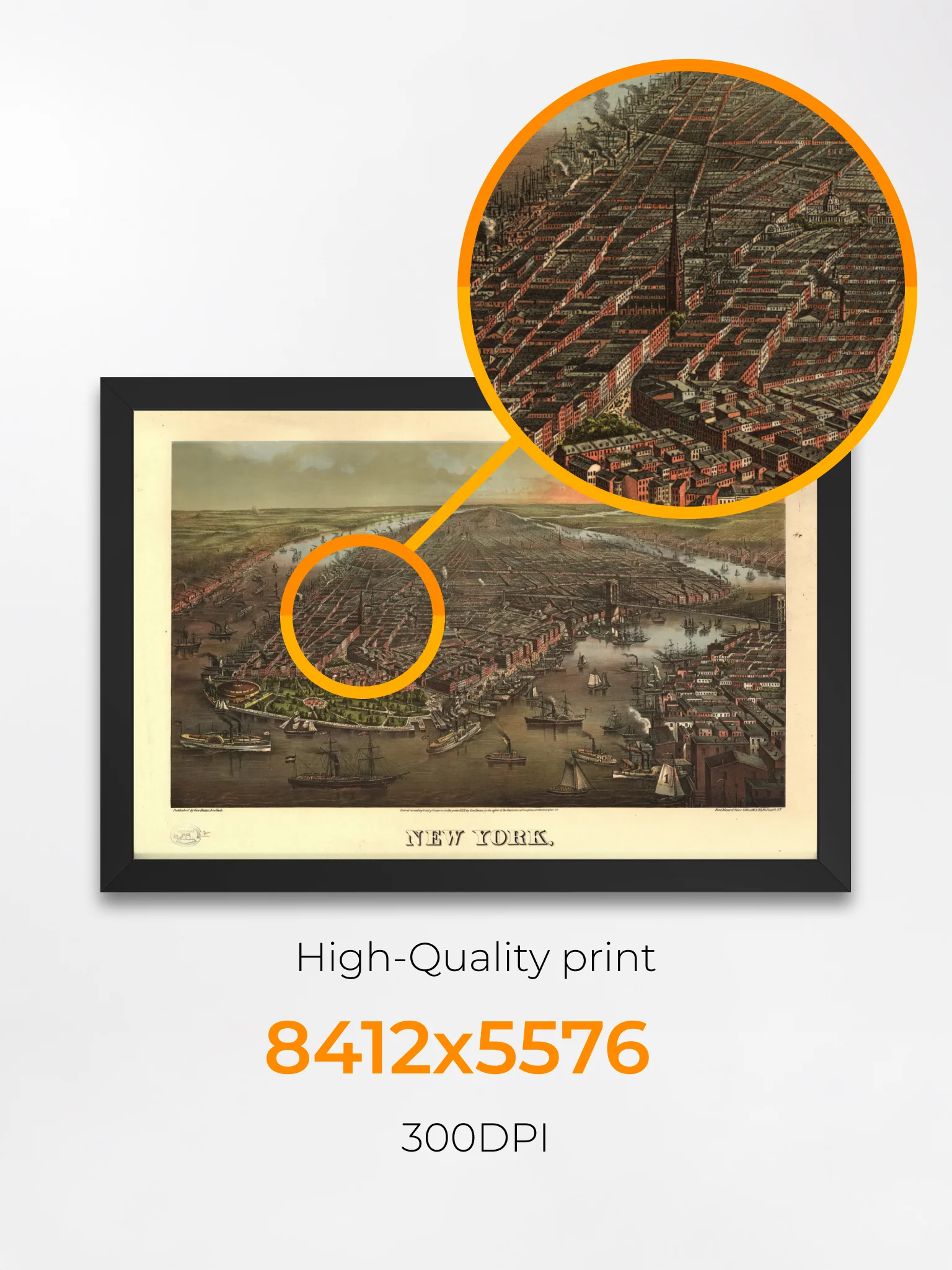 New York City 1878 (Framed Poster Print) product image (4)