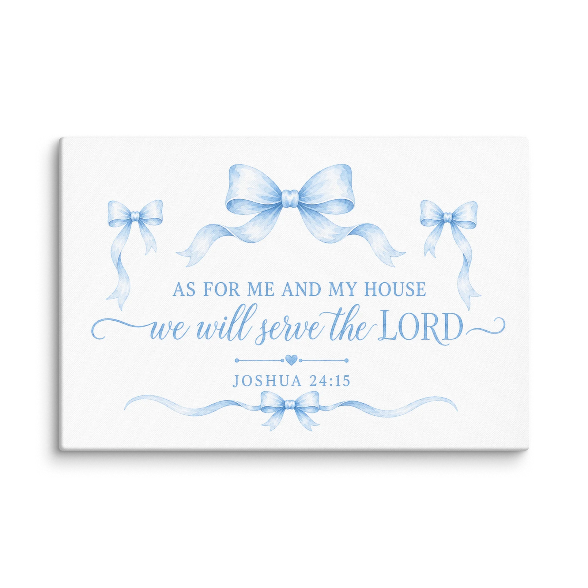 As For Me And My House Blue Coquette Bow Christian Wall Art product image (1)