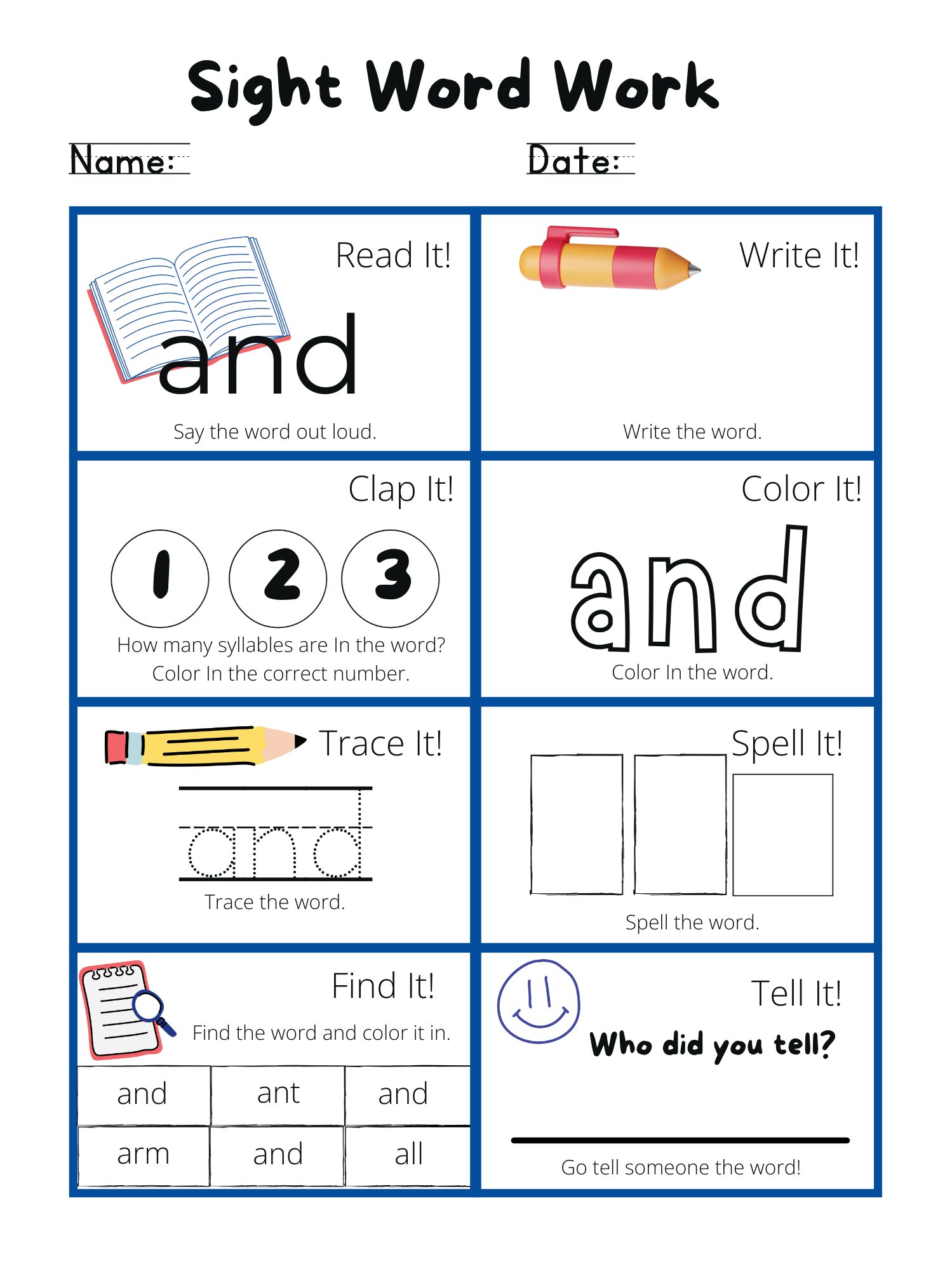 Sight Word Activity Workbook product image (4)