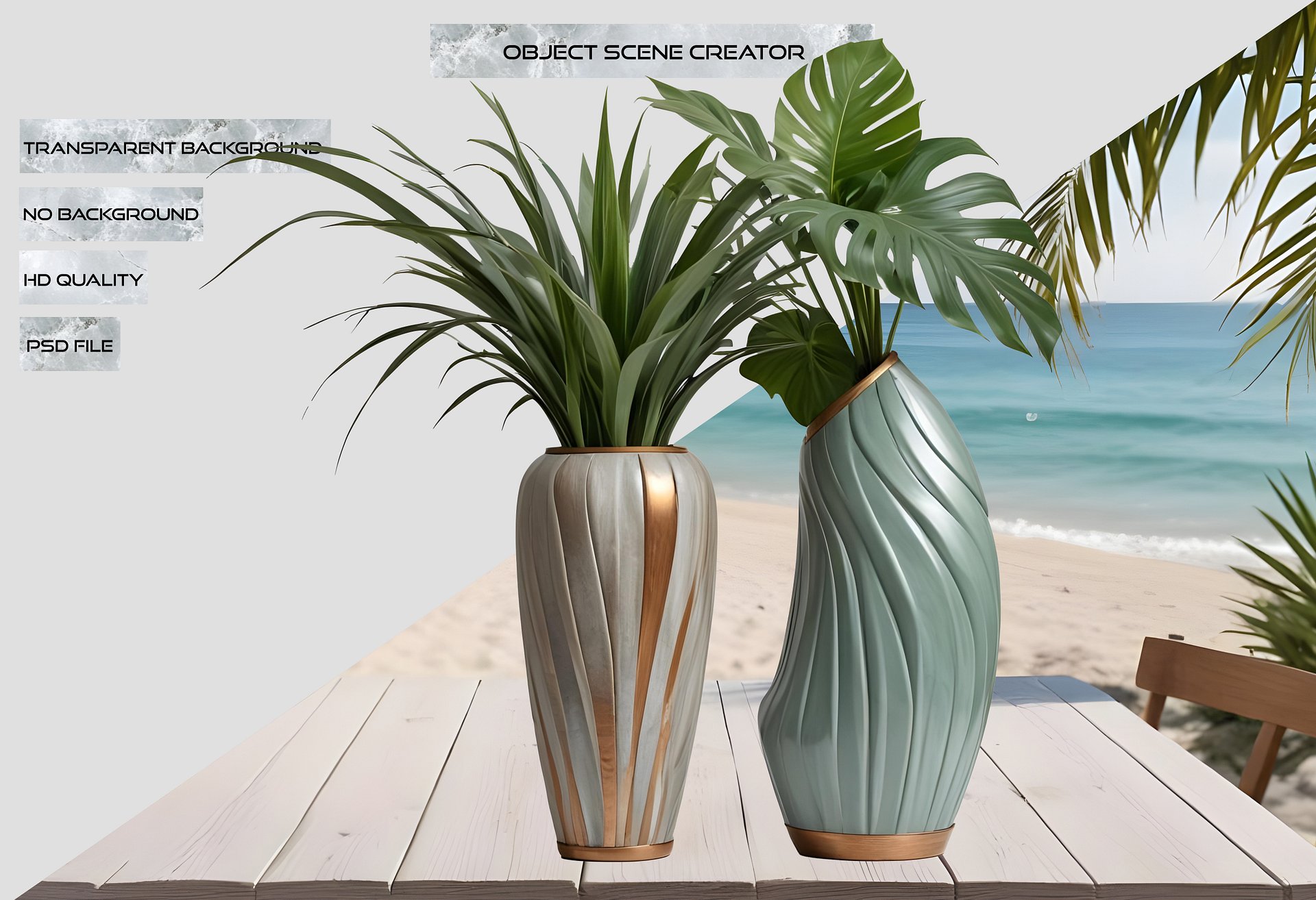 Twin Elegance Vases – Gatsby Grace Art Deco PNG product image (2)
