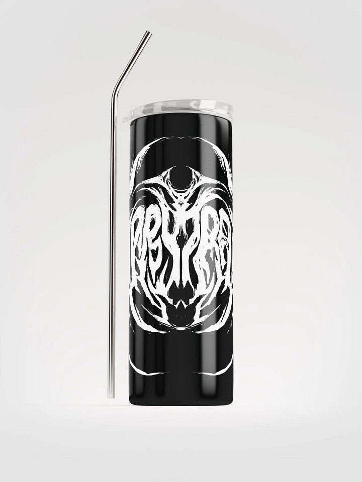 Furry Trash Tumbler - Metal Logo (White on Black) product image (1)