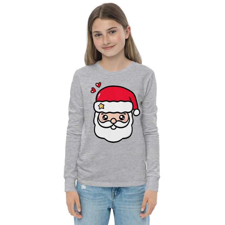 Jolly Santa's Smiling Face Long Sleeve Tee product image (1)