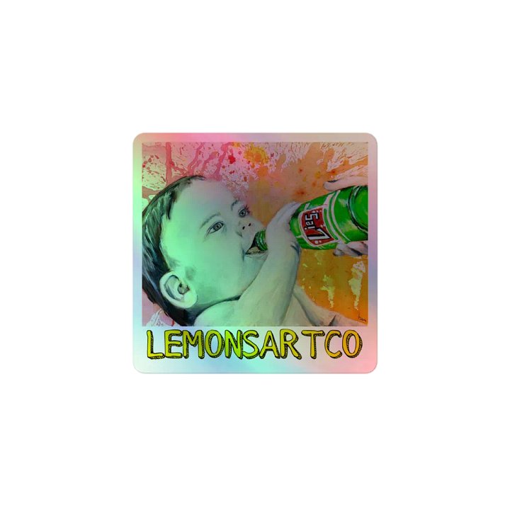 Baby Drinking Lies Holographic Sticker product image (1)
