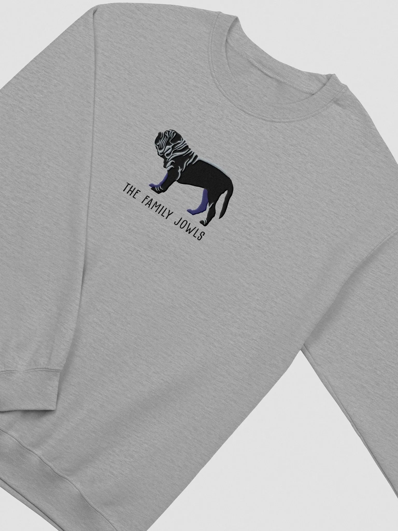 The Family Jowls Sweatshirt (Embroidered) of a Neapolitan Mastiff(Black) product image (6)