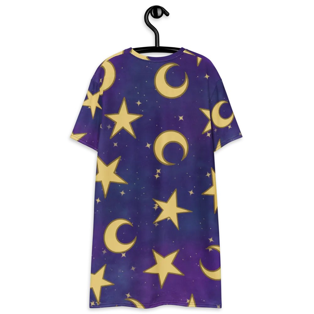 Cozy Moon and Stars Nighty Gown T-Shirt Dress product image (8)