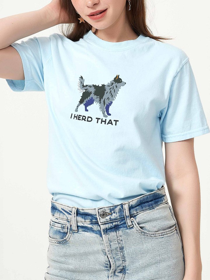 I Herd That T-Shirt(Embroidered) of a Hungarian Mudi(Blue Merle) product image (2)