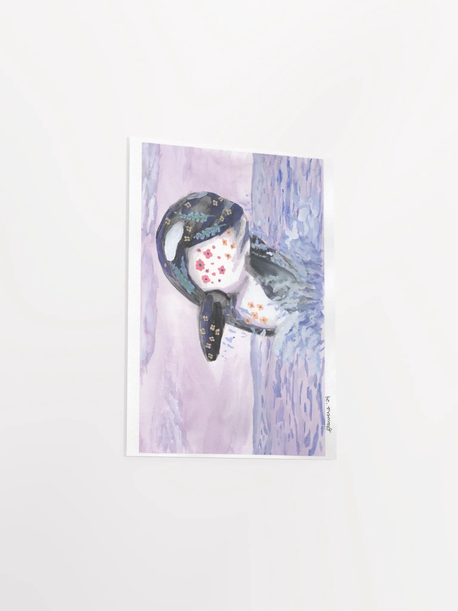 floral orca 06 - gouache - print product image (4)