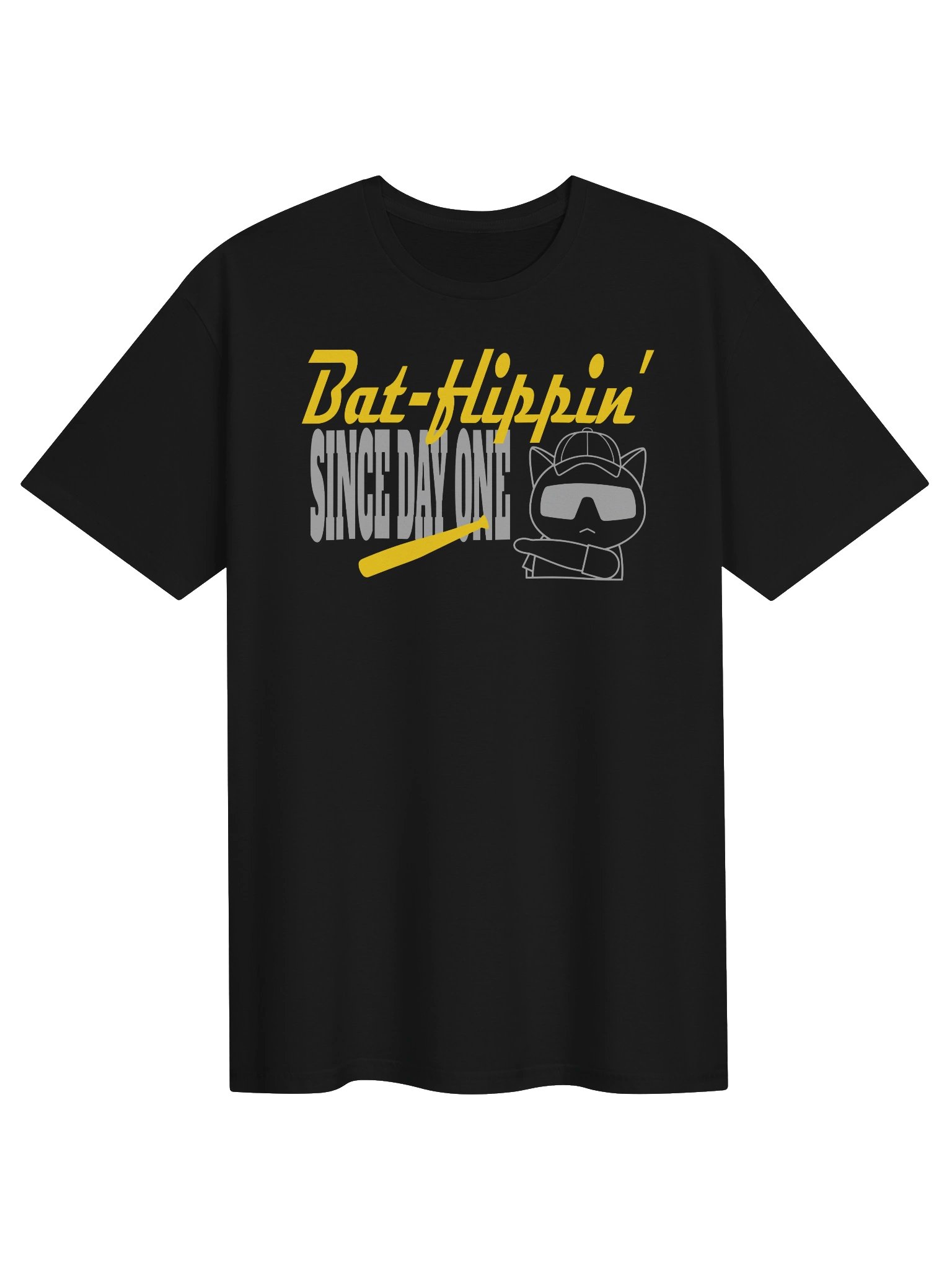 Baseball Cat (Bat-flippin' Since Day One) - Unisex Adult Super Soft Lightweight T-shirt product image (1)