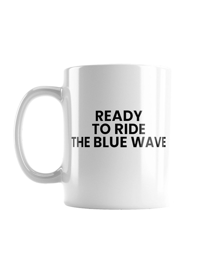 White Glossy Blue Wave Mug product image (1)