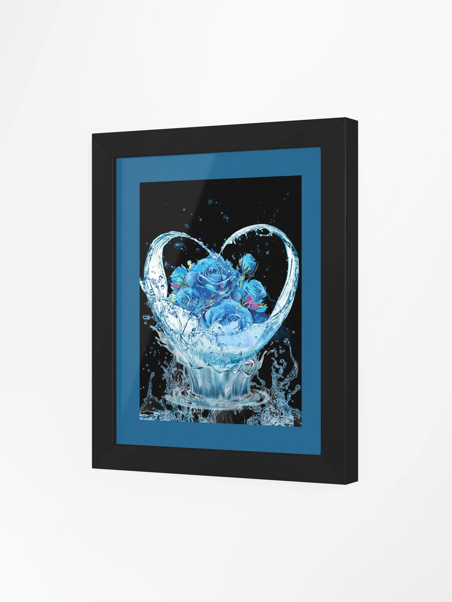 Ethereal Blue Rose Water Splash Framed Poster product image (3)