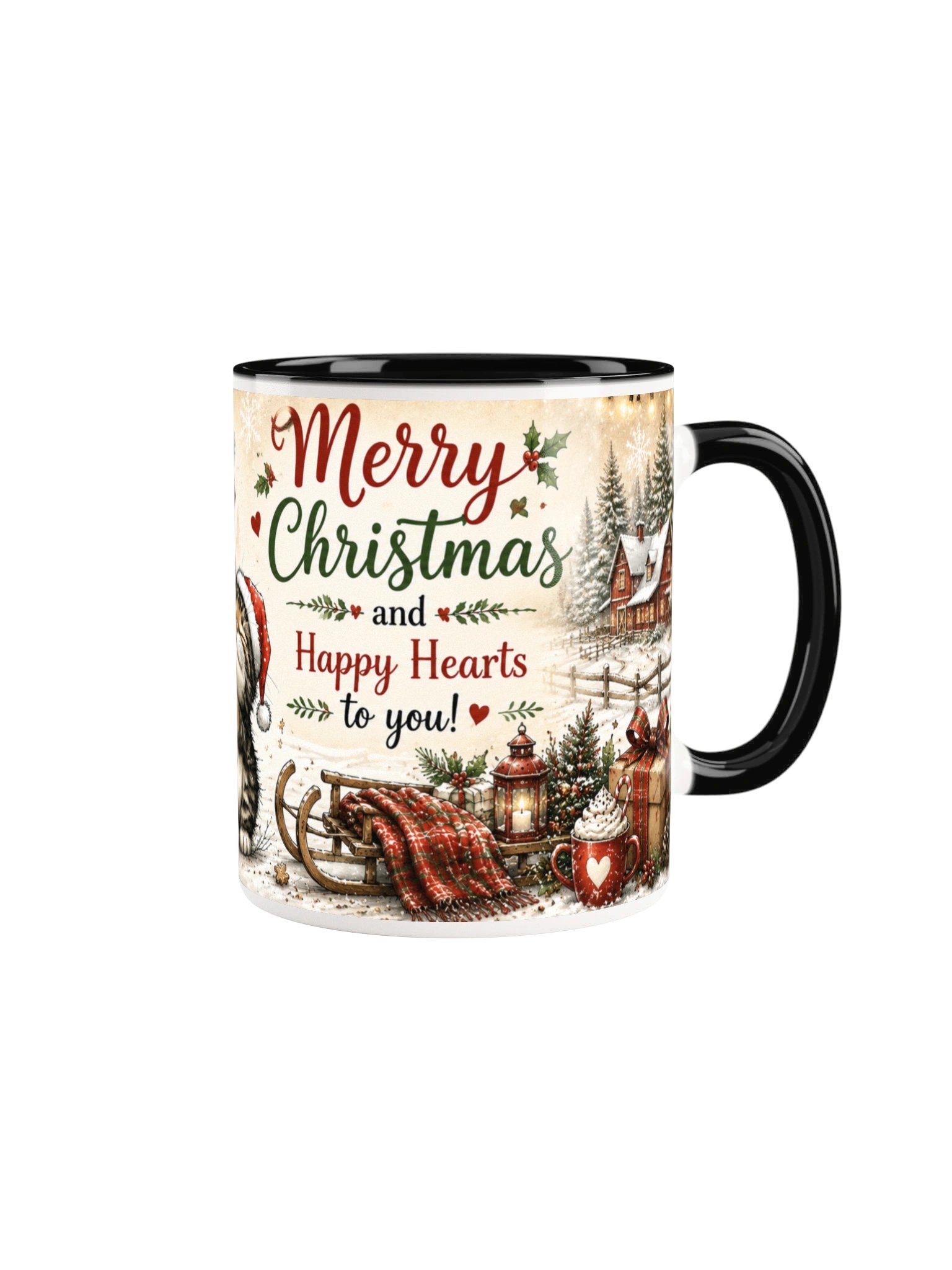 Merry Christmas Happy Hearts Mug product image (1)