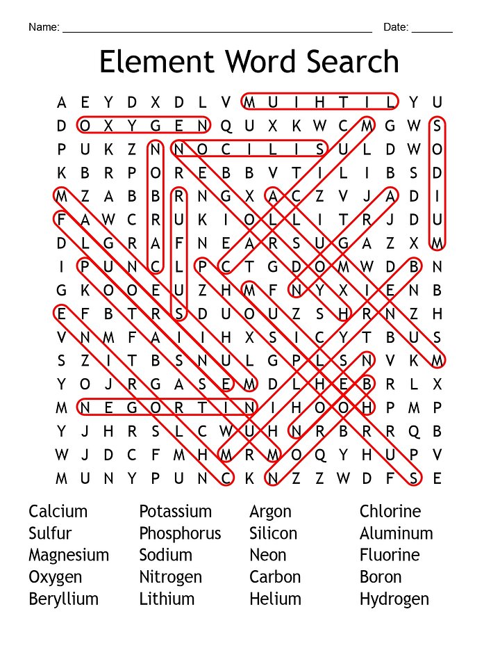 Element Word Search Chemistry Puzzle product image (2)