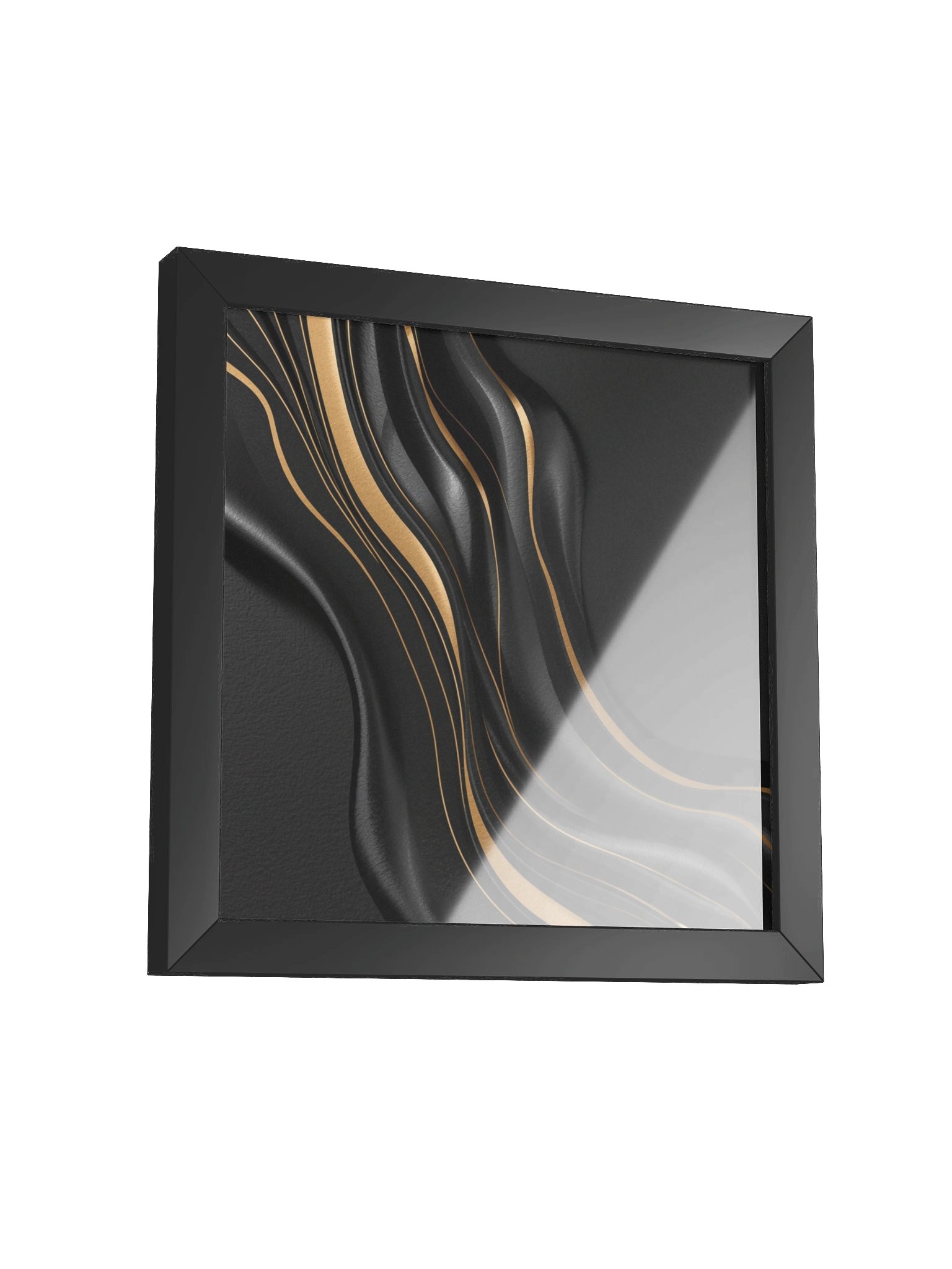 Midnight Gold Flow – Luxury Abstract Wall Art Print - 46×46 cm product image (19)