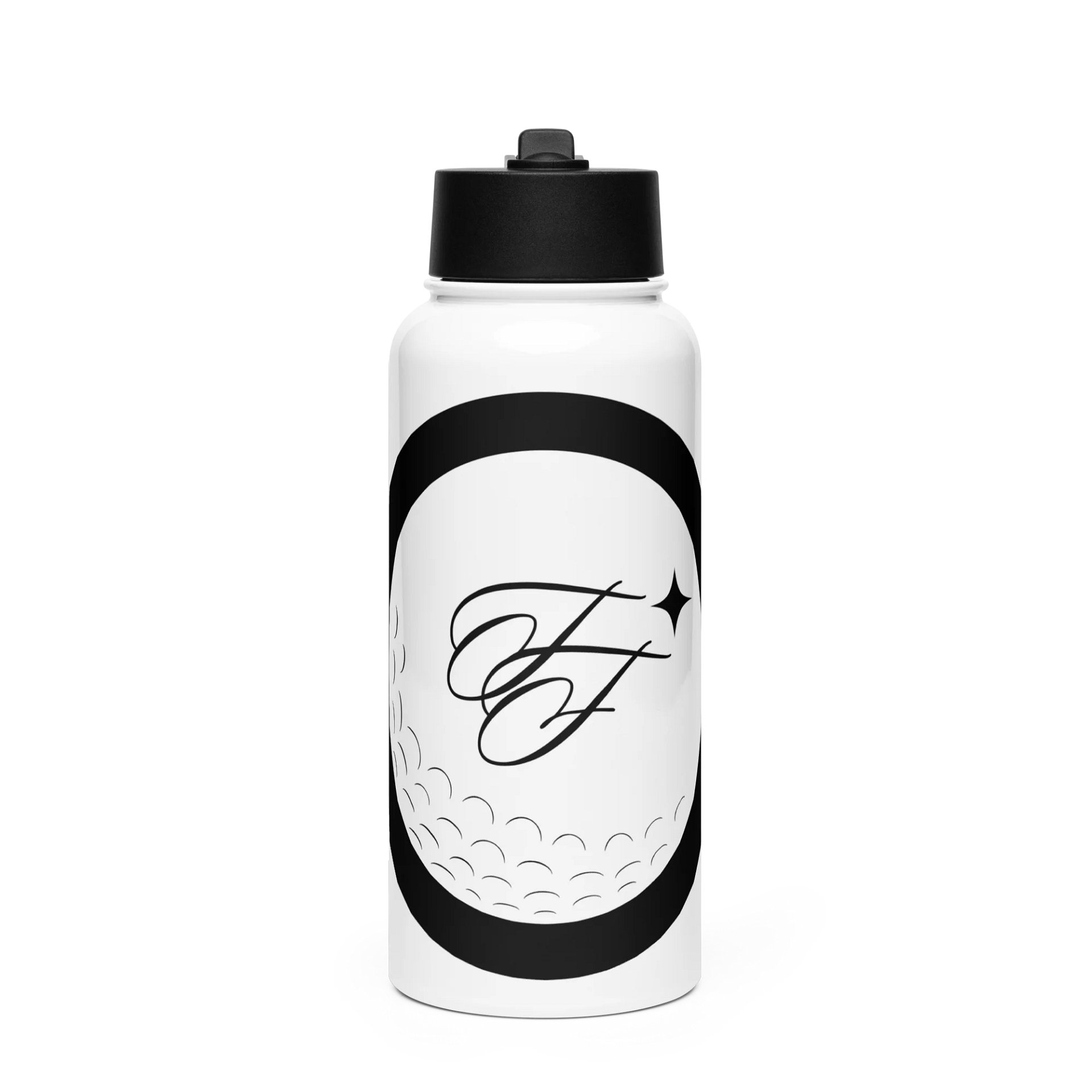 F&F Ball Stainless Steel Water Bottle with a Straw Lid product image (1)