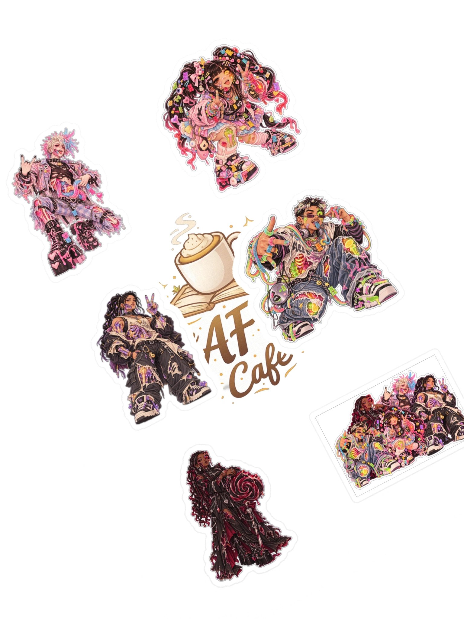 Gummy Grindlings: Stylish Zombies — 6 Sticker Pack product image (1)