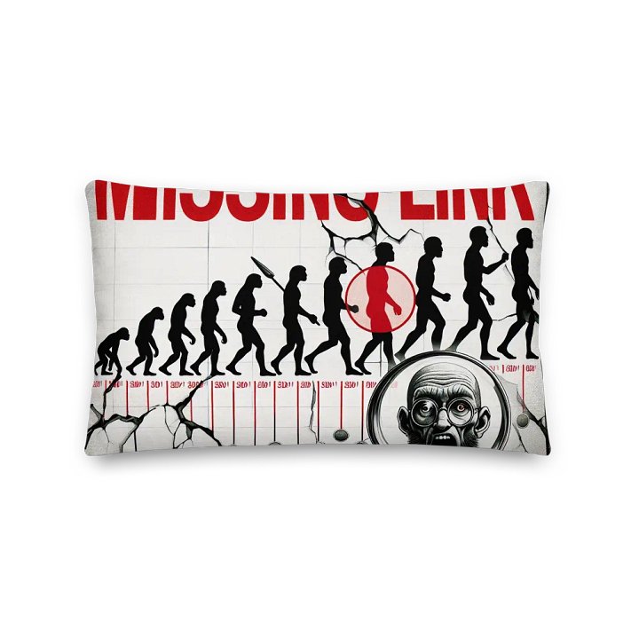 Missing Link Evolutionary Premium Pillow | AI Design the theory of evolution is just stupidity product image (2)