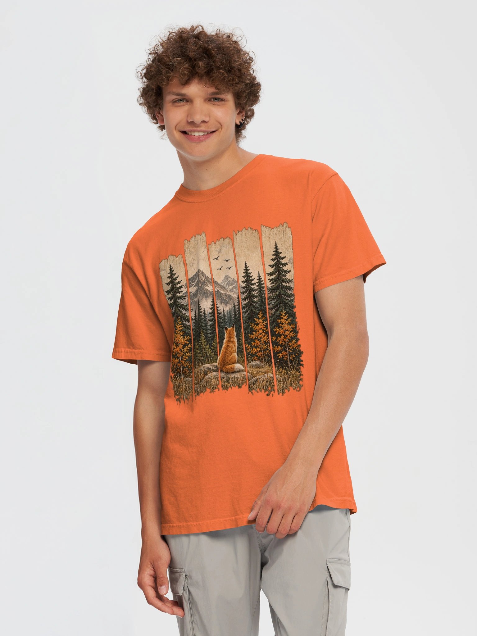 AUTUMN FOX FOREST T-SHIRT | WILDLIFE ART product image (2)