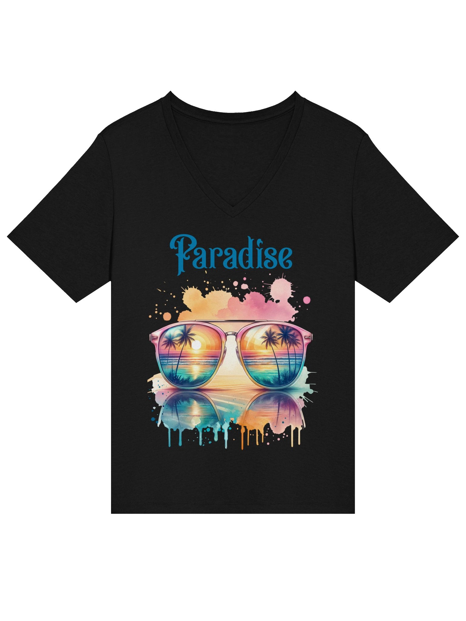 Tropical Paradise Womans V-Neck Tee product image (2)