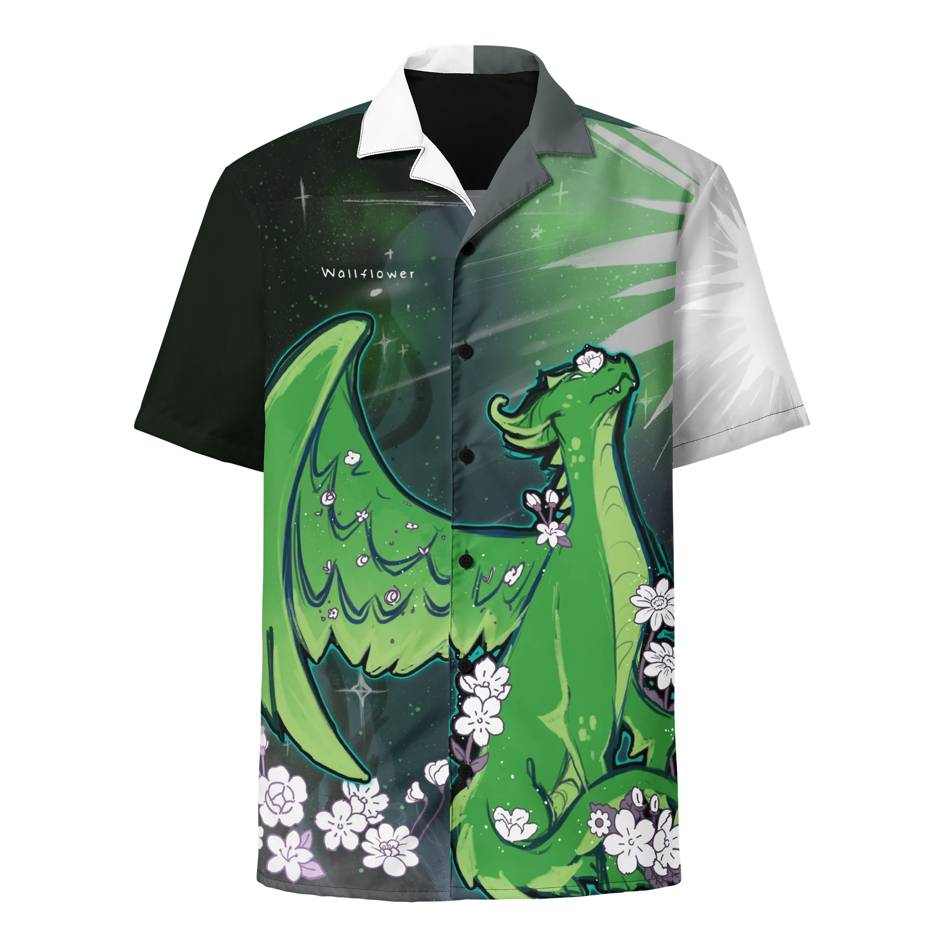 Aromantic Subtle Pride Dragon Button Up Shirt product image (4)