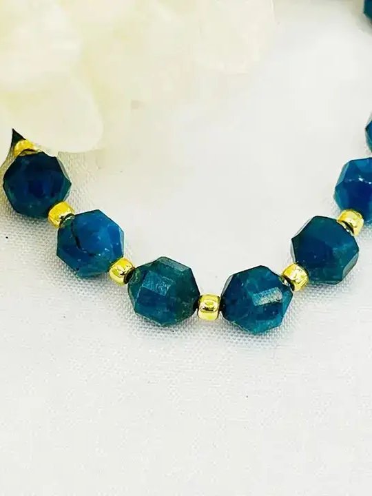 Blue Apatite Cut Bead Bracelet product image (1)