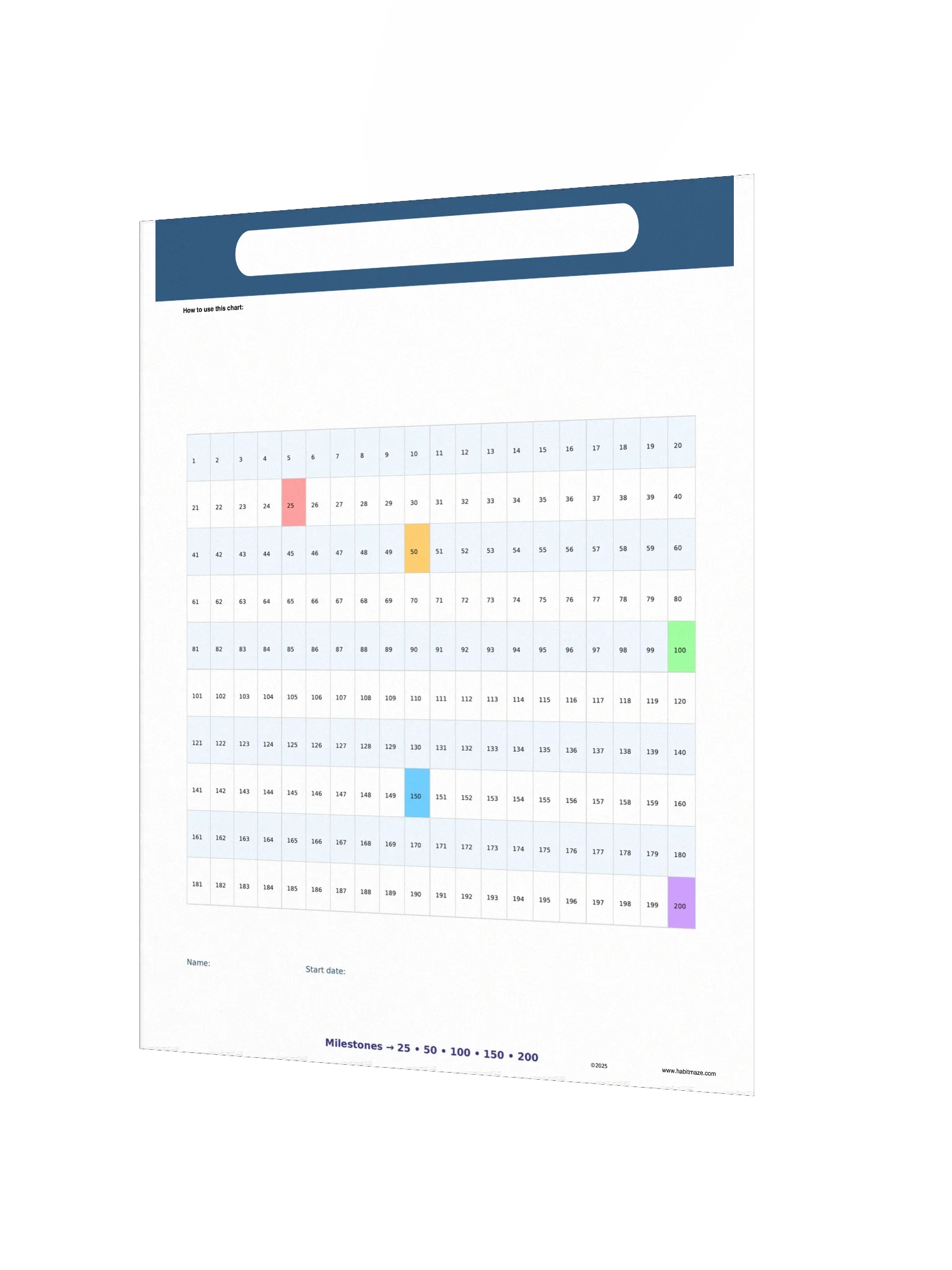 200 Count Mark Off Chart product image (3)