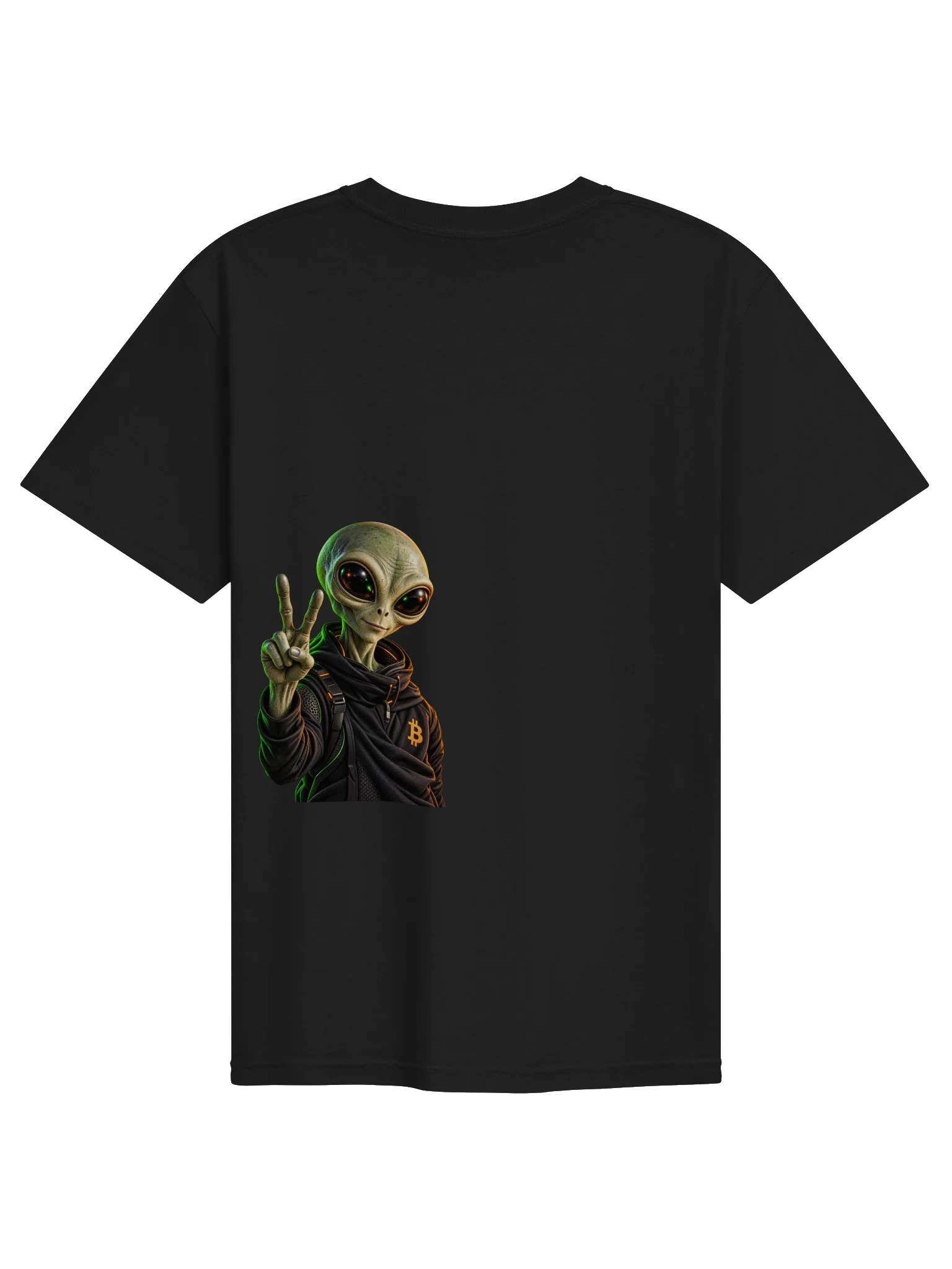UFO Alien Peace Bitcoin Shirt product image (2)