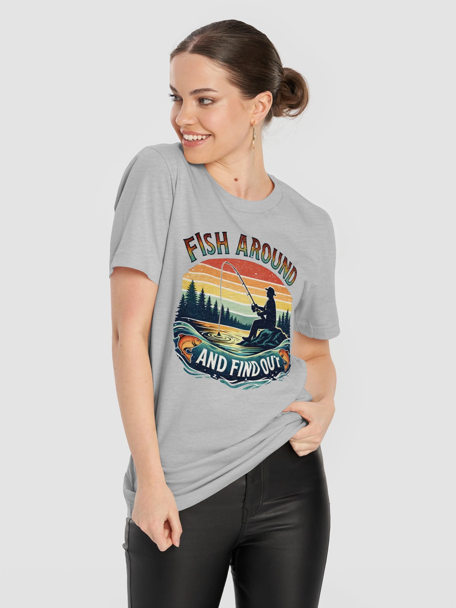 Fish Around and Find Out T-Shirt | Funny Retro Fishing Shirt product image (81)
