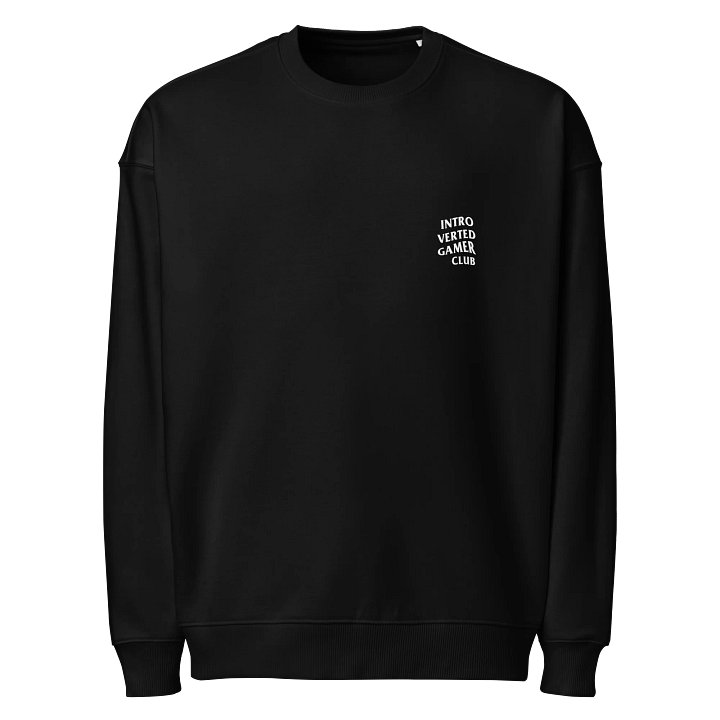 Introverted Gamer Club White on Black Oversized Sweatshirt product image (2)