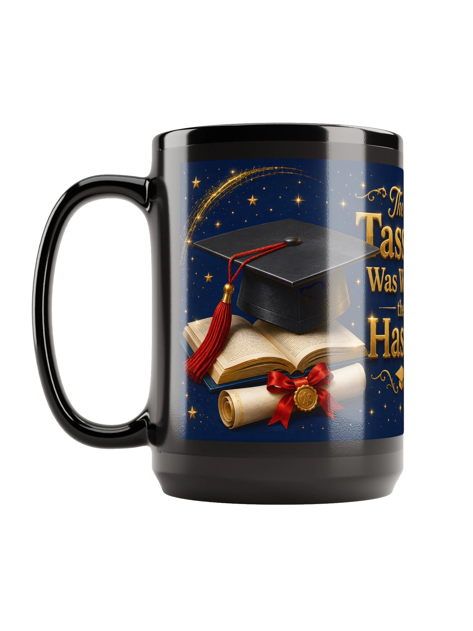 "The Tassel Was Worth the Hassle" Graduation Mug — Navy Wrap product image (2)