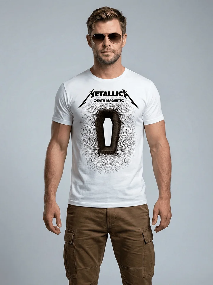 Metallica Death Magnetic T-Shirt | Coffin Magnetic Field Graphic Tee | Heavy Metal Collector Band Shirt 2008 product image (1)