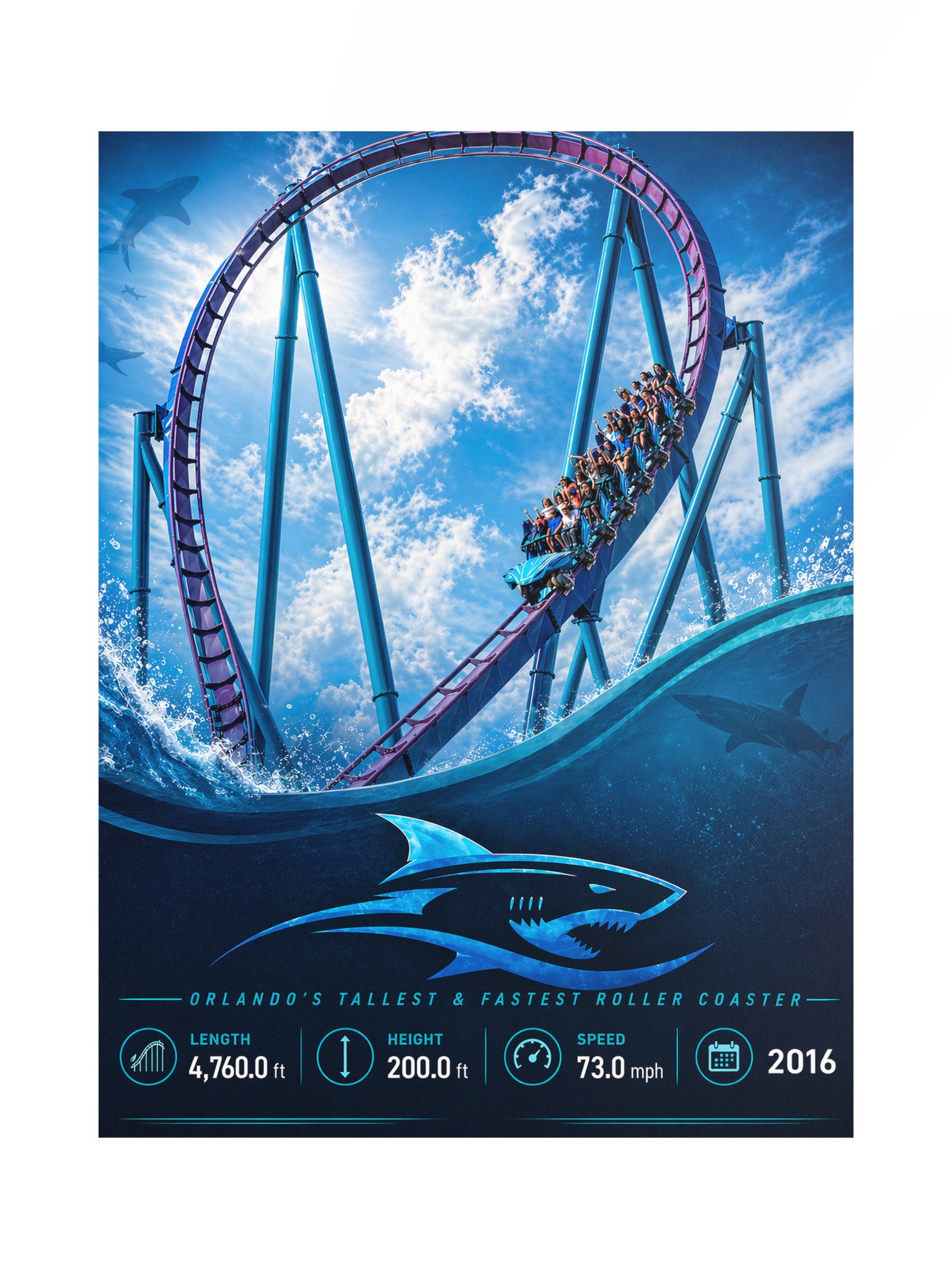 Mako - Orlando's Tallest & Fastest Roller Coaster Poster | 18x24" product image (1)