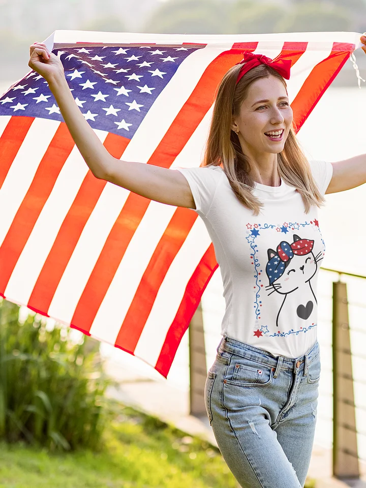 Cute Patriotic Cat 4th of July T-Shirt product image (2)