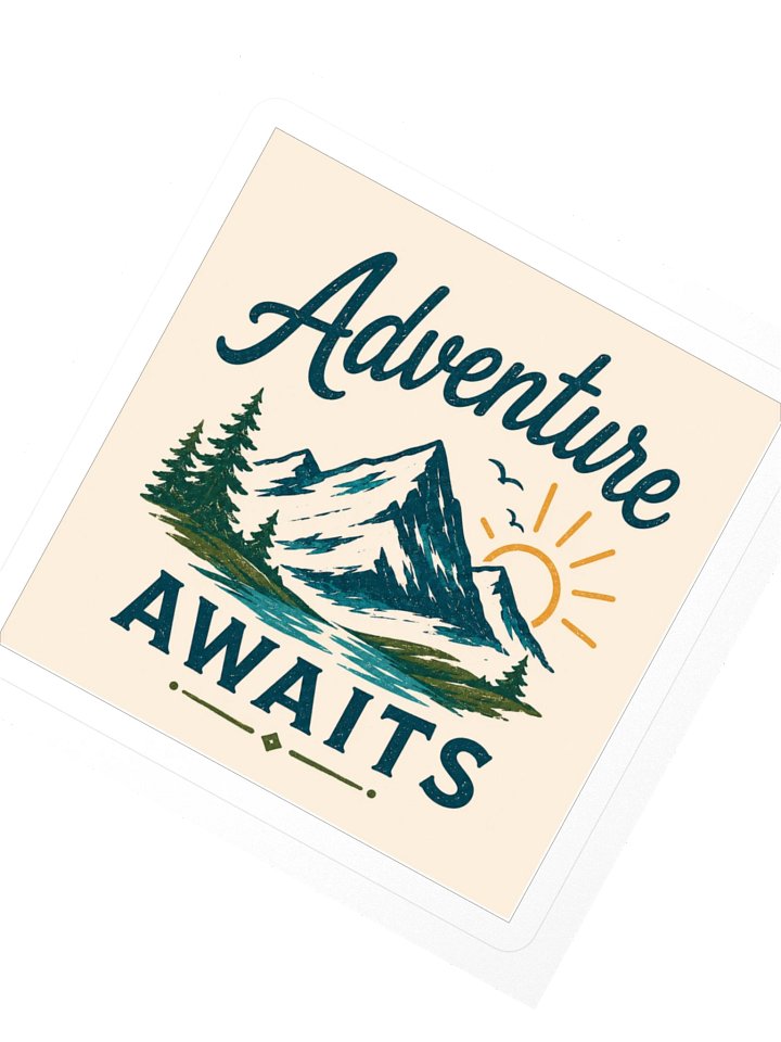 Adventure Awaits Vintage Mountain Sticker product image (2)