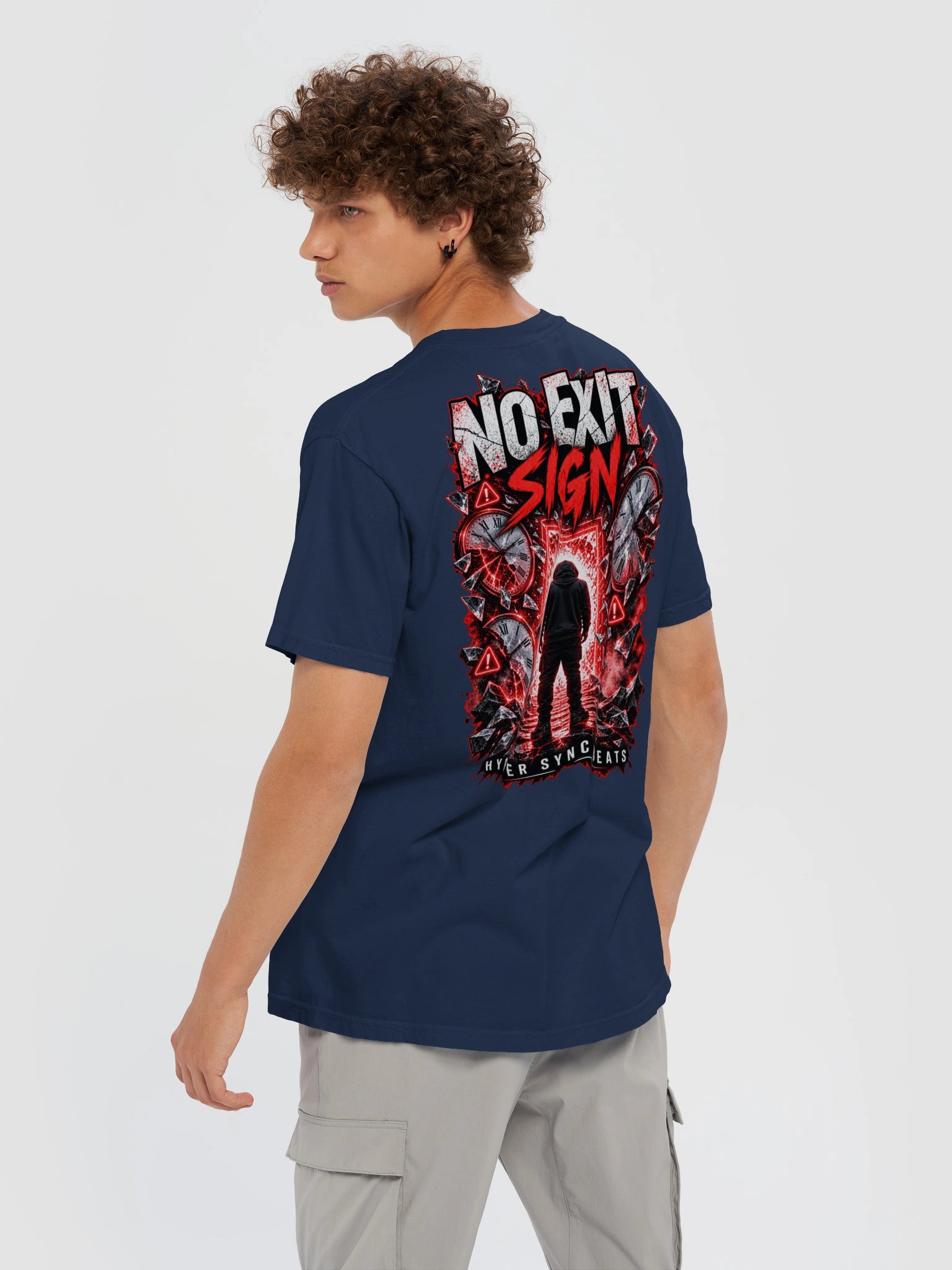 No Exit Sign — Hyper Sync Beats Heavyweight Graphic T-Shirt product image (6)