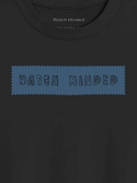 Relaxed Fit Heavy Cotton "Watch Minded Label" T-Shirt, Black product image (2)