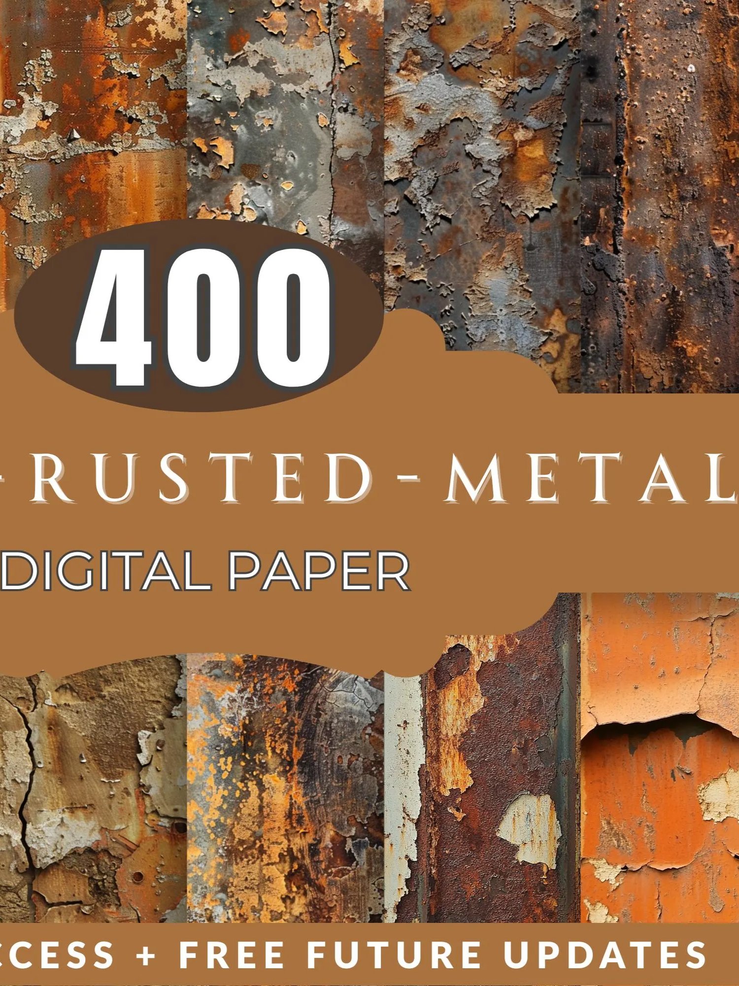 Rusted Metal Texture Set Seamless Corrugated Digital Paper product image (5)