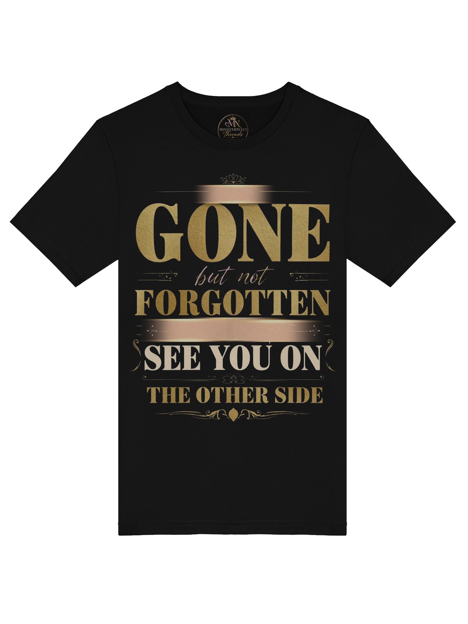 Gone but Not Forgotten — Gold & Pink Typographic Tee product image (5)
