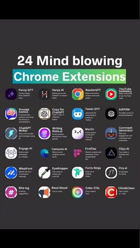 🚀 24 Mind-Blowing Chrome Extensions
Your browser = your new productivity weapon 💻⚡
.
🤖 AI writing
📄 Smart summaries
🎥 YouTube...