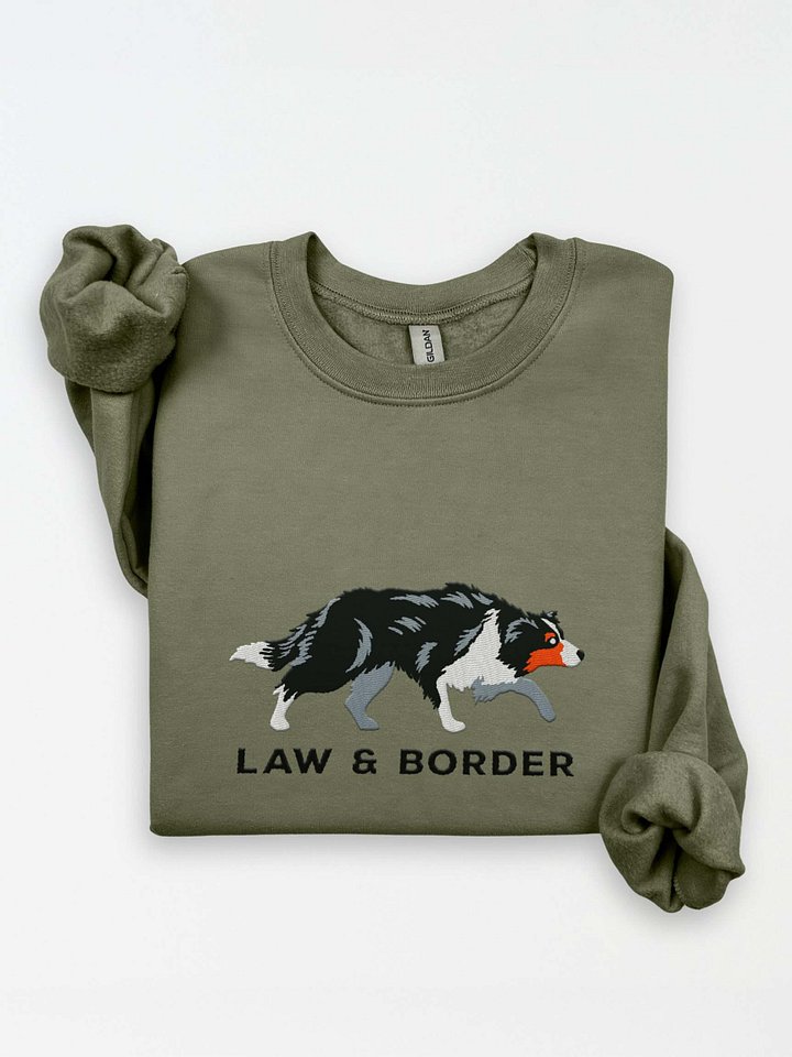 Law and Border Sweatshirt (Embroidered) of a Border Collie(Tricolor) product image (2)
