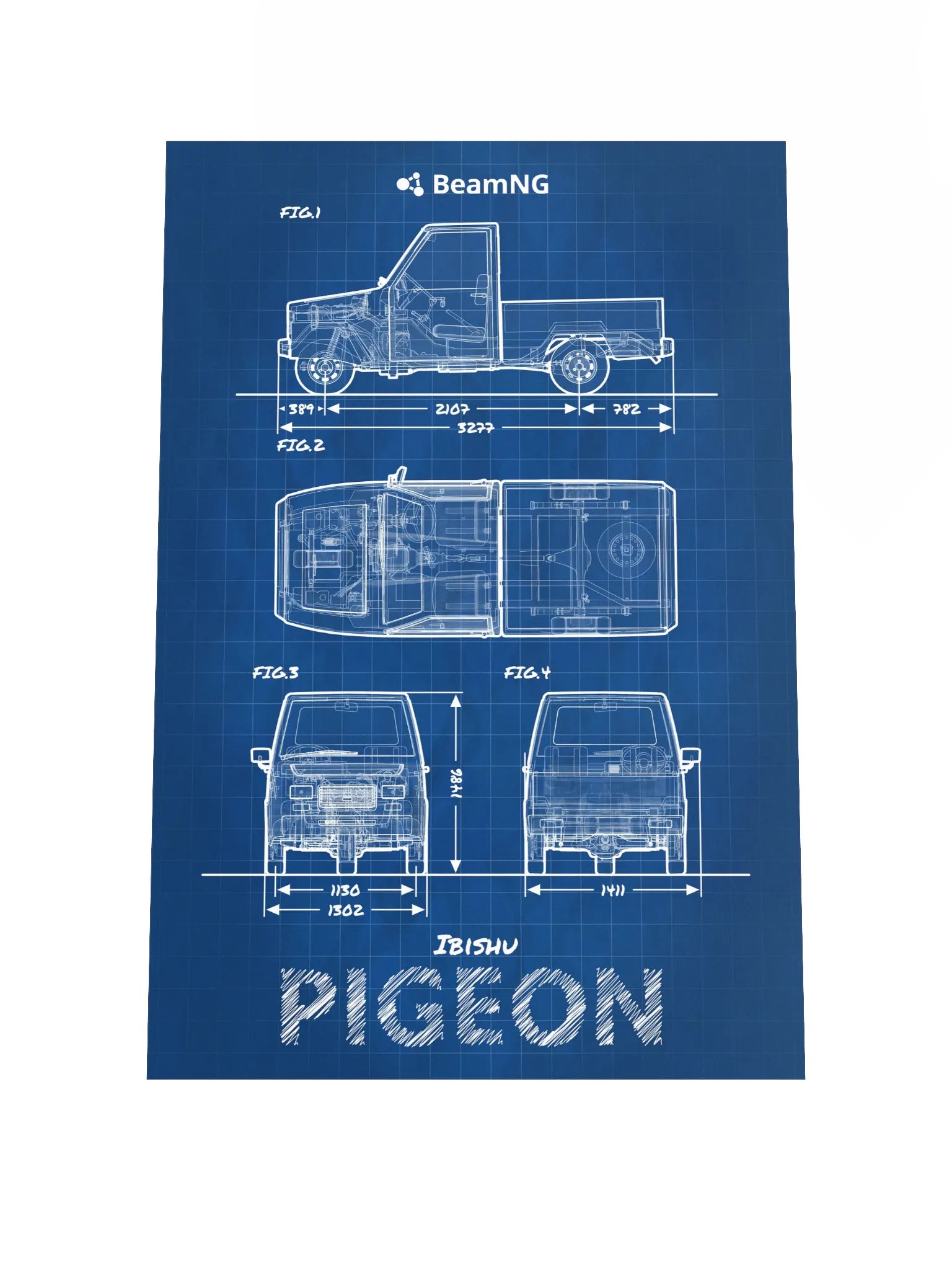 Ibishu Pigeon Blueprint Poster product image (1)