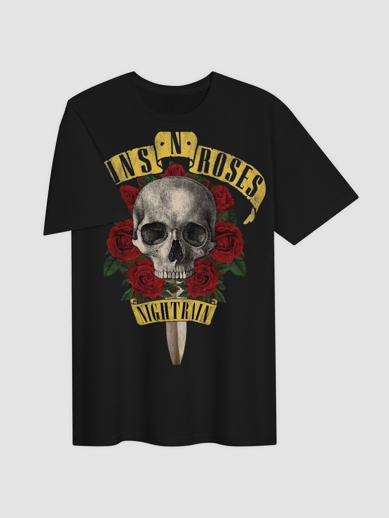 Guns N’ Roses Nighttrain T-Shirt | Skull & Rose Dagger Rock Graphic Tee | Classic 80s Hard Rock Streetwear product image (2)