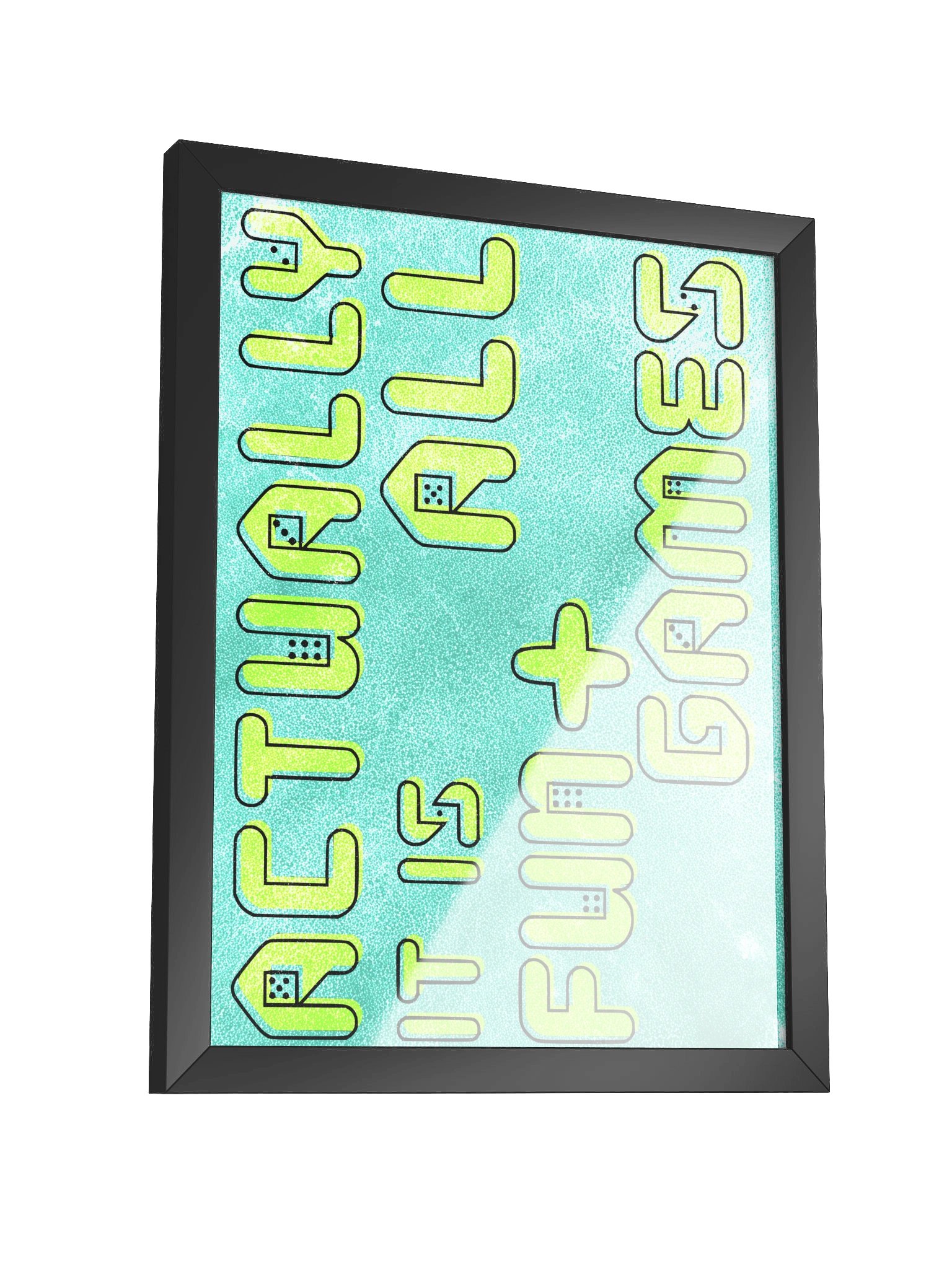 Neon Glitch Risograph Board Game Room Poster - FRAMED product image (10)