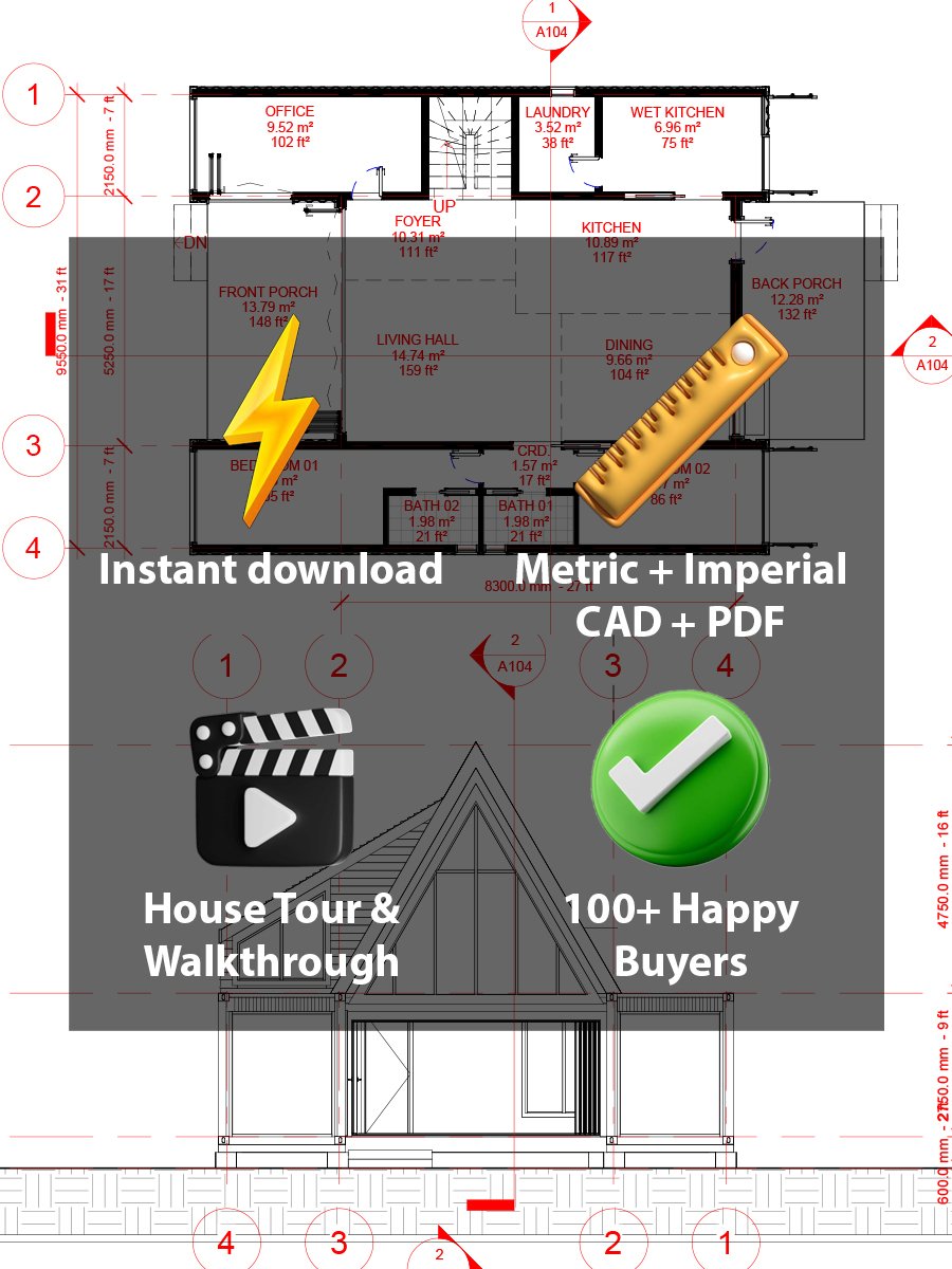 A Frame House 077 - Drawings\Blueprints CAD + PDF - Metric + Imperial product image (3)
