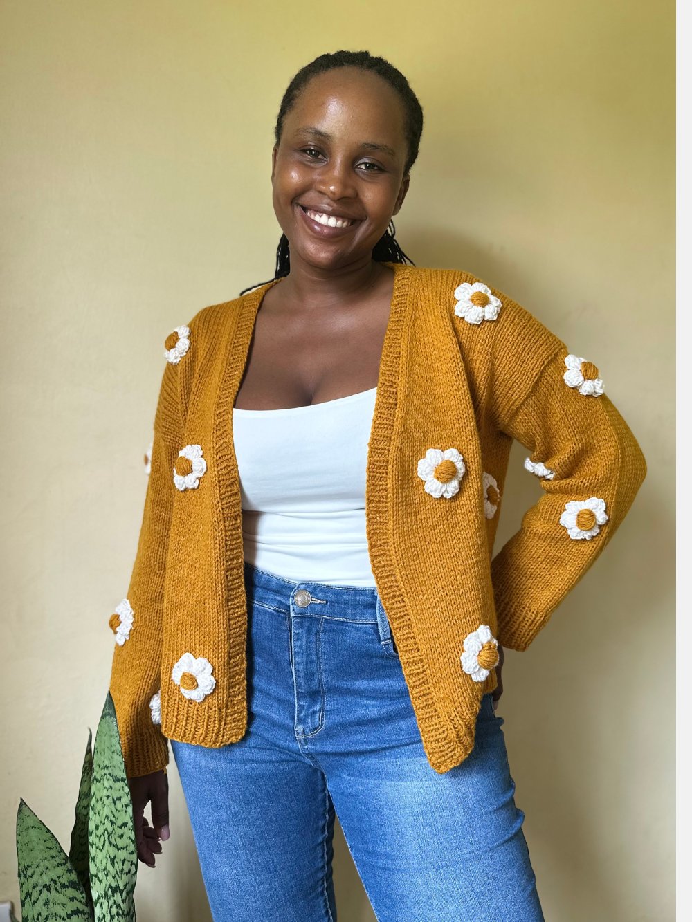 Flower Puff Knitting Cardigan Pattern product image (2)