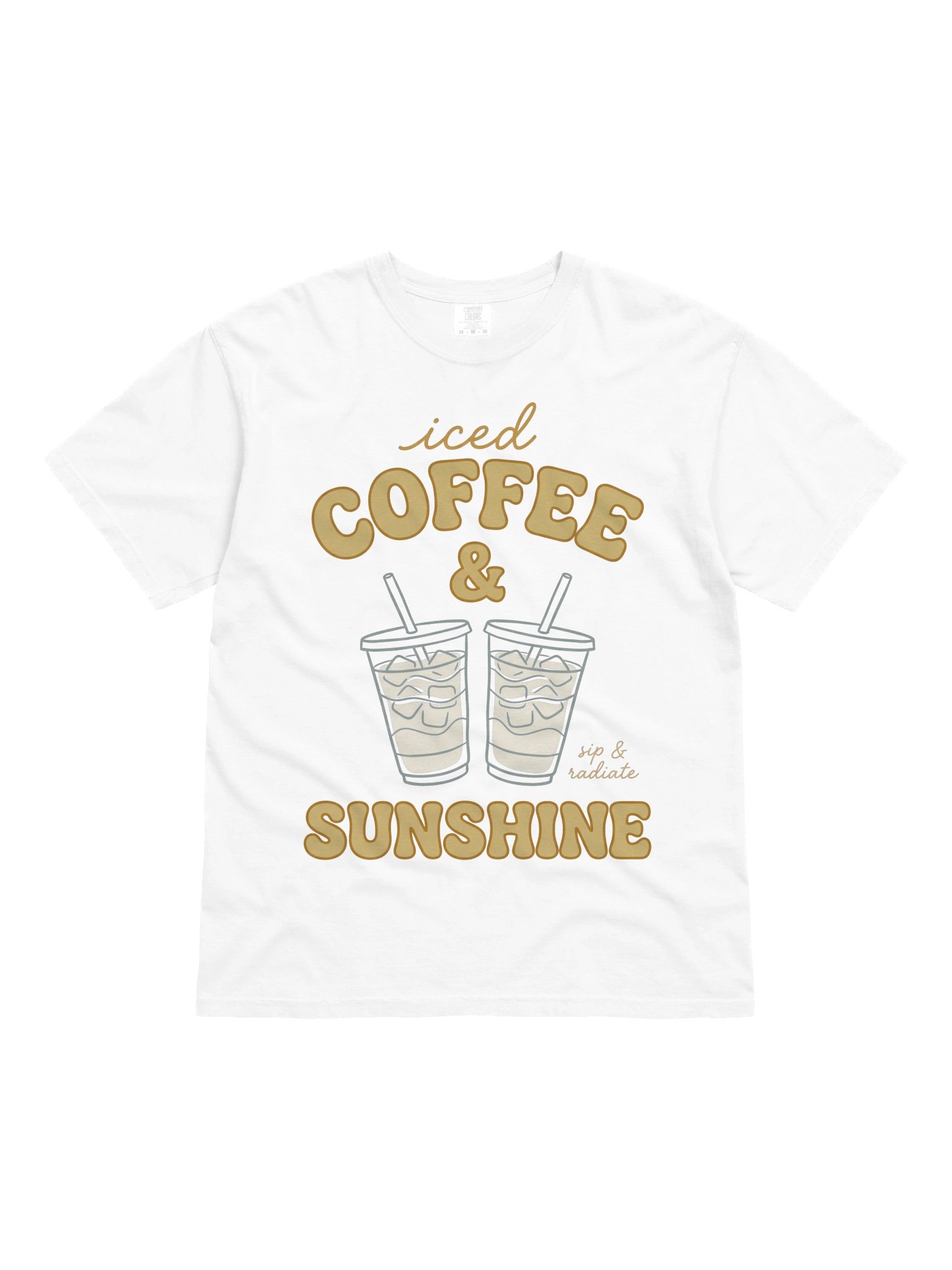 Iced Coffee & Sunshine Tee | Sip & Radiate Coffee Lover Tee product image (4)