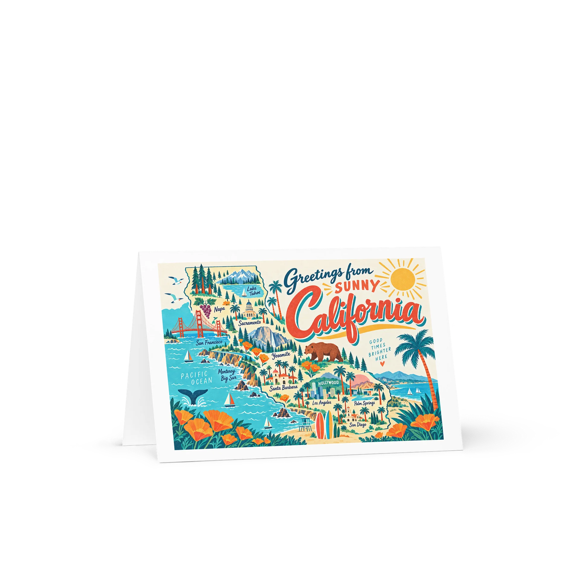 Greetings from Sunny California Retro Greeting Card product image (2)