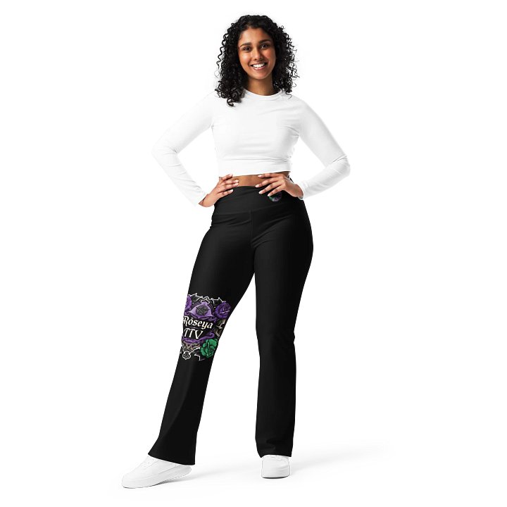 Gothic Skull Rose All-Over Flare Leggings product image (1)